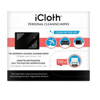 iC70IPA750 - iCloth Wipes Carton with 750 Personal Size Wipes w/ 70% IPA